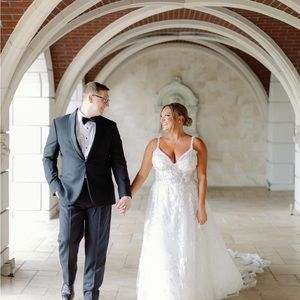 Millanova Melia Wedding Dress (nude / ivory) - Sparkle Lace A-Line